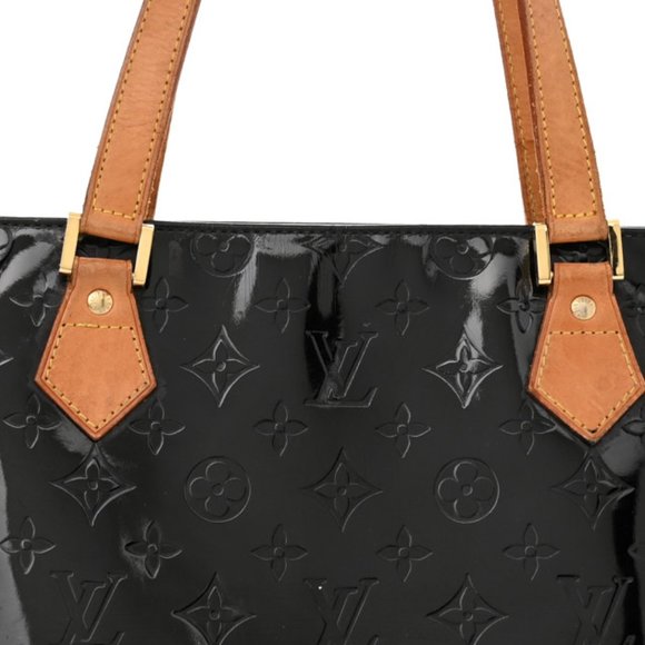 SALE! Vintage Louis Vuitton Houston Black Vernis Leather Logo Shoulder Bag Tote - Picture 14 of 14